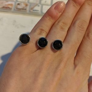 Connected Black Jewel Ring